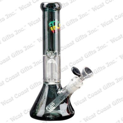 IRIE SMOKE 10" TALL 4-TREE PERC W/BEAKER BASE AND G-ON-G PULL-OUT